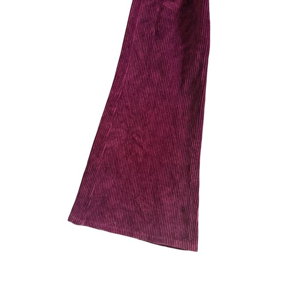 TOPSHOP Cranberry Textured Flare Leg High Waist Pull On Pants Size 10 Tall - Picture 7 of 8